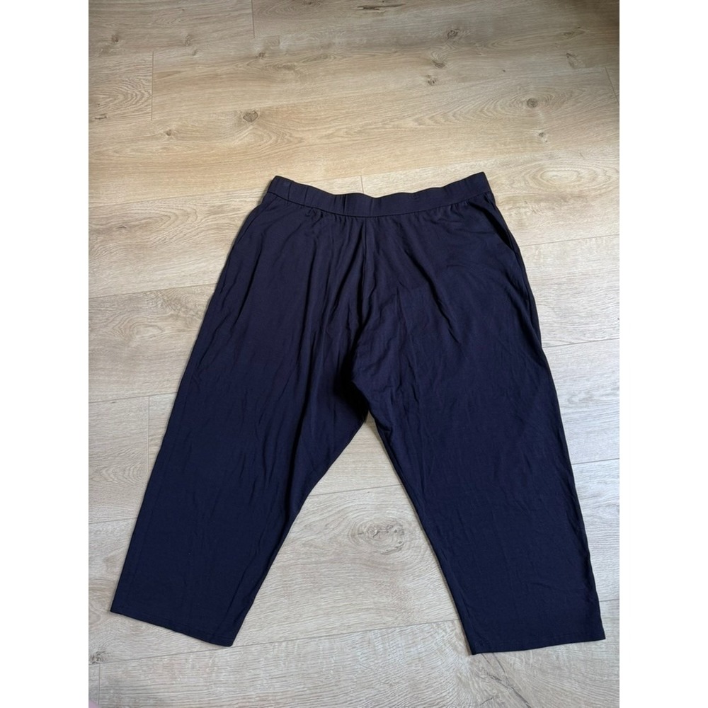 EUC Womens Eileen Fisher stretch pull on crop capri pants sloucy‎ tencel size PL